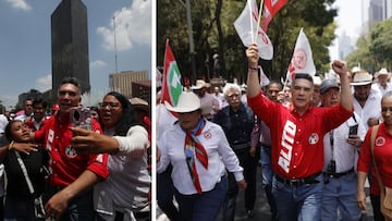 ‘Alito’ Moreno, líder nacional del PRI encabezó una marcha con simpatizantes para manifestar sus ideales, tras pleito con Noroña.