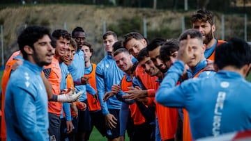 Los jugadores de la Real Sociedad en un entrenamiento en Zubieta. /FOTO: REAL SOCIEDAD