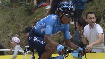 Nairo Quintana se lament&oacute; por la p&eacute;rdida de tiempo de Mikel Landa.