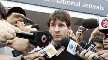 <b>EN ARGENTINA.</b> Messi ya está en su país para concentrarse con la selección argentina y jugar ante Uruguay y Chile.