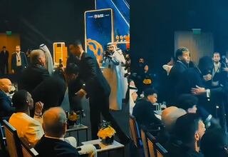 El momento de más “aura” de Cristiano en su llegada a los Globe Soccer Awards