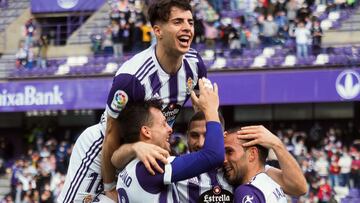 VALLADOLID. 02/01/22. PHOTOGENIC. PARTIDO DE LA LIGA SMARTBANK ENTRE EL REAL VALLADOLID Y EL LEGANES. GOL DE WEISMANN (1-0)