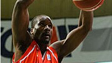 Vernon Goodridge, durante un partido con el Manresa.