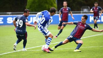 El Huesca entrena sin contacto tras el positivo de Oyarzabal