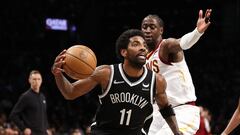 Kyrie Irving had a spectacular finish to a perfect first half of the Brooklyn Nets’ game against the Cleveland Cavaliers in the Play-in Tournament.
== FOR NEWSPAPERS, INTERNET, TELCOS & TELEVISION USE ONLY ==