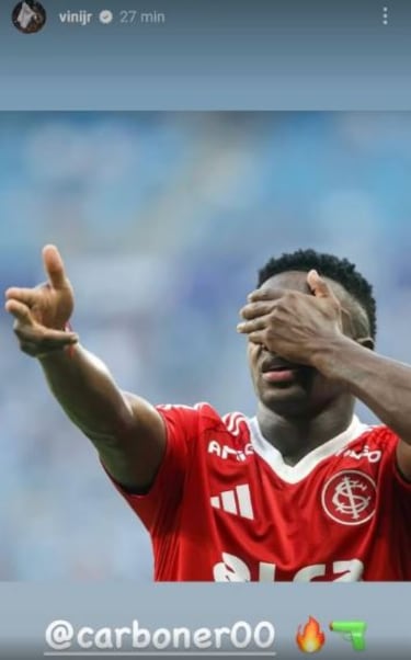 Vinicius, orgulloso de Carbonero por su festejo en el Gre-Nal