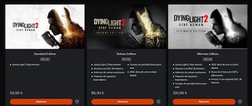 Tres de las ediciones en PS Store.