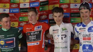 El clandestino podio del Visma a ritmo de ‘Eye of the tiger’