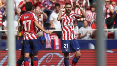 Carrasco celebra el gol marcado ante Osasuna.