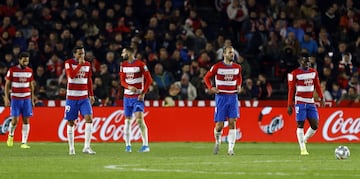 Tristeza del Granada después del gol 0-1