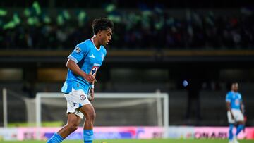 Amaury Morales of Cruz Azul during the 1st round match between Cruz Azul and Atlas as part of the Liga BBVA MX, Torneo Apertura 2024 at Olimpico Universitario Stadium on January 11, 2024 in Mexico City, Mexico.