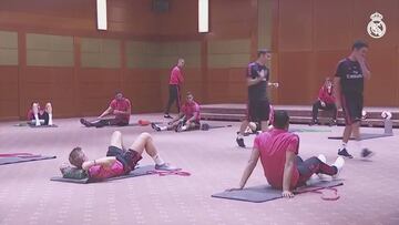 El Real Madrid realizó una pequeña sesión en el hotel de concentración