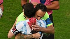 David Ospina y Lionel Messi en Colombia vs Argentina