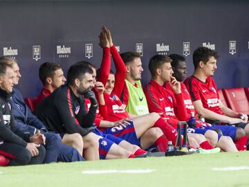 Griezmann saludando a los aficionados rojiblancos presentes en el Wanda Metropolitano. 