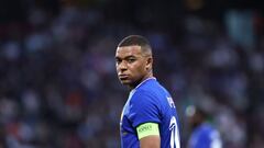 France's forward #10 Kylian Mbappe looks on during the International friendly football match between France and Luxembourg at Saint-Symphorien Stadium in Longeville-les-Metz, eastern France, on June 5, 2024. (Photo by FRANCK FIFE / AFP)