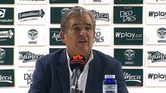 Jorge Luis Pinto durante rueda de prensa tras la victoria de Deportivo Cali sobre Envigado.