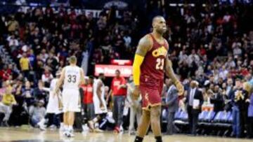 LeBron James durante el partido ante los New Orleans Pelicans.