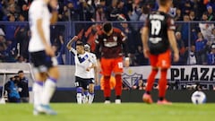 Soccer Football - Copa Libertadores - Round of 16 - First Leg - Velez Sarsfield v River Plate - Estadio Jose Amalfitani, Buenos Aires, Argentina - June 29, 2022 Velez Sarsfield's Lucas Janson celebrates scoring their first goal REUTERS/Agustin Marcarian