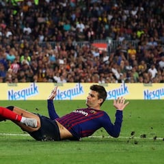 Esto hizo Piqué en los dos goles del Girona: errores de novato