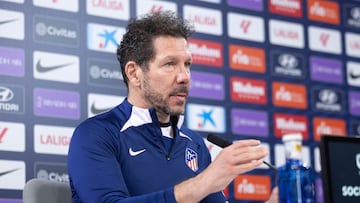 Simeone, en rueda de prensa antes del Atlético-Valencia.