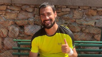 Fabio Fognini, tenista italiano, en su regreso a los entrenamientos.