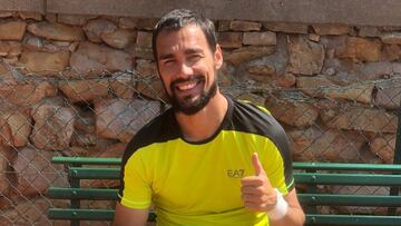 Fabio Fognini, tenista italiano, en su regreso a los entrenamientos.