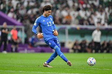 LUSAIL CITY, QATAR - NOVEMBER 30: goalkeeper Guillermo Ochoa of Mexico controls the ball during the FIFA World Cup Qatar 2022 Group C match between Saudi Arabia and Mexico at Lusail Stadium on November 30, 2022 in Lusail City, Qatar. (Photo by Harry Langer/DeFodi Images via Getty Images)