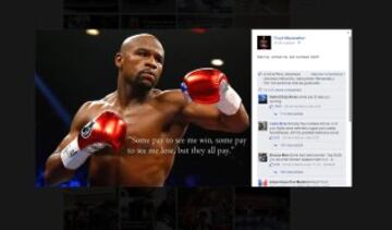 El boxeador más polémico y mediático de los últimos 10 años, fue el más nombrado en Facebook por su pelea con Pacquiao, pero sobre todo por sus salidas nocturnas y excentricidades. En Facebook lo siguen 12.437.366.