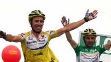 <b>DÚO MAGNÍFICO</b>. Los dos italianos coronaron a dúo la cima más dura del Giro.