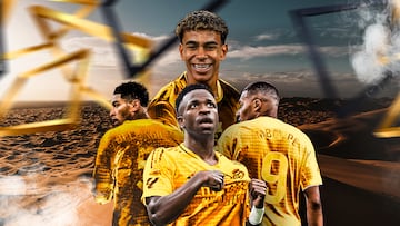 Vinicius, Bellingham, Lamine Yamal y Mbappé, las estrellas de la final de la Supercopa de España que enfrenta a Real Madrid y Barcelona.