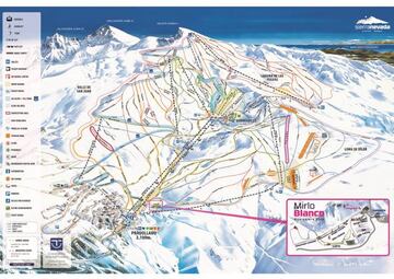 Mapa de pistas de esquí de la estación granadina de Sierra Nevada.