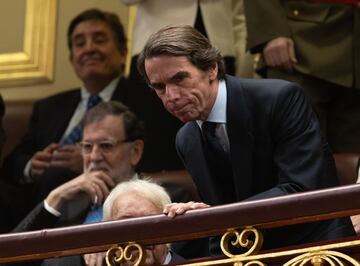 El expresidente del Gobierno José María Aznar durante el acto de jura de la Constitución ante las Cortes Generales, en el Congreso de los Diputados.