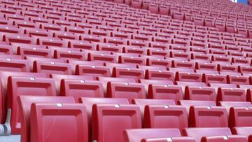 Illustration, view of the empty stands during the spanish league, La Liga Santander, football match played between Atletico de Madrid and Athletic Club at Wanda Metropolitano stadium on March 10, 2021, in Madrid, Spain.
AFP7
10/03/2021 ONLY FOR USE IN