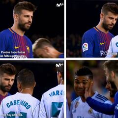 El vacile de Piqué a Casemiro: "Puedes hacer las faltas que quieras, no hay amarilla"