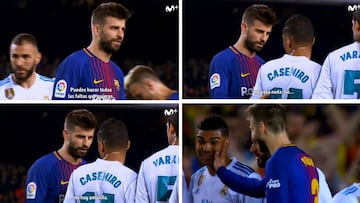 El vacile de Piqué a Casemiro: "Puedes hacer las faltas que quieras, no hay amarilla"