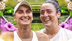 Marketa Vondrousova y Ons Jabeur, finalistas de Wimbledon 2023.