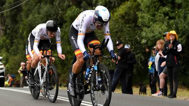 Relevo mixto del equipo español en los Mundiales de Wollongong.