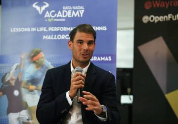 Rafa Nadal, durante su intervención.