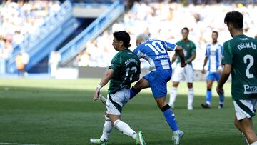 Dorrio, en el momento que Yeremay marca el 1-0 al Racing de Ferrol.