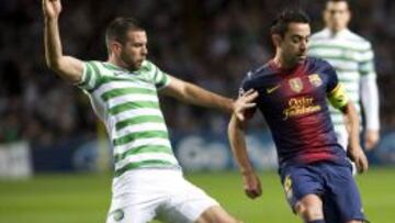 Xavi, durante el partido frente al Celtic.