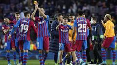 Los jugadores del Barcelona celebraron el triunfo.