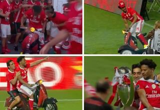 ¡Celebró la liga dando vueltas por el césped con una moto!