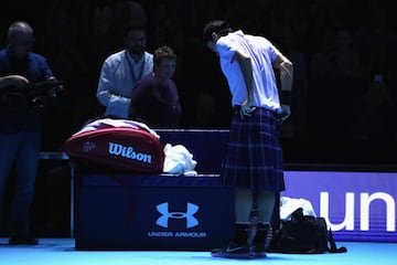 Andy Murray and Roger Federer play in charity match in Glasgow.