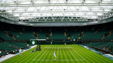 Andy Murray practices on Court 1 ahead of the 2022 Wimbledon Championship at the All England Lawn Tennis and Croquet Club, Wimbledon. Picture date: Friday June 24, 2022. (Photo by Adam Davy/PA Images via Getty Images)