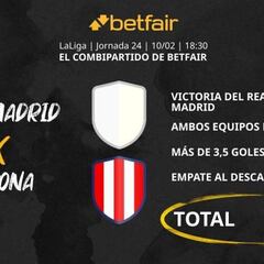 Real Madrid CF vs. Girona FC: Combipartido de Betfair a cuota 12.9
