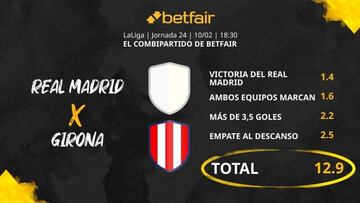 Real Madrid CF vs. Girona FC: Combipartido de Betfair a cuota 12.9