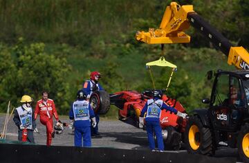 Sebastian Vettel tras su accidente. 