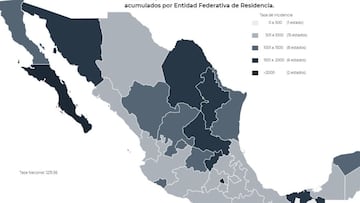 Mapa, muertes y casos de coronavirus en México por estados hoy 15 de enero