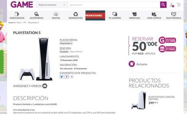PS5 y PS5 Digital Edition: dónde reservar PlayStation 5; Amazon, GAME, Media Markt, Fnac...