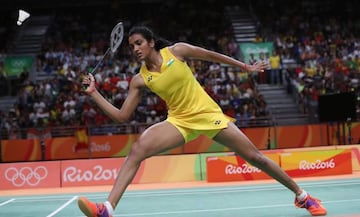 P. V. Sindhu won the first game before succumbing to Marín.